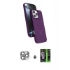MARSİLYAN™- iPhone 16 Pro Max Kılıf İz Işık Koleksiyonu - Şeffaf 360 Full Body Arka Koruyucu + Pers Alüminyum Kamera Lens - GI