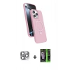MARSİLYAN™- iPhone 16 Pro Max Kılıf İz Işık Koleksiyonu - Şeffaf 360 Full Body Arka Koruyucu + Pers Alüminyum Kamera Lens - GI