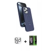 MARSİLYAN™- iPhone 16 Pro Max Kılıf İz Işık Koleksiyonu - Şeffaf 360 Full Body Arka Koruyucu + Pers Alüminyum Kamera Lens - GS
