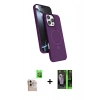 MARSİLYAN™- iPhone 16 Pro Max Kılıf İz Işık Koleksiyonu - Şeffaf 360 Full Body Arka Koruyucu + Raze Metal Kamera Lens - NLGY
