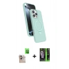 MARSİLYAN™- iPhone 16 Pro Max Kılıf İz Işık Koleksiyonu - Şeffaf 360 Full Body Arka Koruyucu + Raze Metal Kamera Lens - NLGY