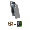 MARSİLYAN™- iPhone 16 Pro Max Kılıf İz Işık Koleksiyonu - Şeffaf 360 Full Body Arka Koruyucu + Pers Alüminyum Kamera Lens - CLTM