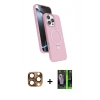 MARSİLYAN™- iPhone 16 Pro Max Kılıf İz Işık Koleksiyonu - Şeffaf 360 Full Body Arka Koruyucu + Pers Alüminyum Kamera Lens - CLTM