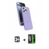 MARSİLYAN™- iPhone 16 Pro Max Kılıf İz Işık Koleksiyonu - Şeffaf 360 Full Body Arka Koruyucu + PVD Metal Kamera Lens - GS