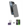 MARSİLYAN™- iPhone 16 Pro Max Kılıf İz Işık Koleksiyonu - Şeffaf 360 Full Body Arka Koruyucu + Bilvis Titan Kamera Lens - SH