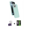 MARSİLYAN™- iPhone 16 Pro Max Kılıf İz Işık Koleksiyonu - Şeffaf 360 Full Body Arka Koruyucu + Bilvis Titan Kamera Lens - SH