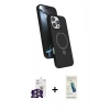 MARSİLYAN™- iPhone 16 Pro Max Kılıf İz Işık Koleksiyonu - Şeffaf Pasifik Cam Ekran Koruyucu + Bilvis Titan Kamera Lens - GS
