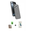 MARSİLYAN™- iPhone 16 Pro Max Kılıf İz Işık Koleksiyonu - Şeffaf Pasifik Cam Ekran Koruyucu + Raze Metal Kamera Lens - CLTM