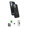 MARSİLYAN™- iPhone 16 Pro Max Kılıf İz Işık Koleksiyonu - Şeffaf Pasifik Cam Ekran Koruyucu + Siyah Raze Metal Kamera Lens