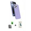 MARSİLYAN™- iPhone 16 Pro Max Kılıf İz Işık Koleksiyonu - Şeffaf Pasifik Cam Ekran Koruyucu + Siyah Raze Metal Kamera Lens