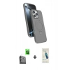 MARSİLYAN™- iPhone 16 Pro Max Kılıf İz Işık Koleksiyonu - Şeffaf Pasifik Cam Ekran Koruyucu + Siyah Raze Metal Kamera Lens