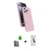 MARSİLYAN™- iPhone 16 Pro Max Kılıf İz Işık Koleksiyonu - Şeffaf Pasifik Cam Ekran Koruyucu + Siyah Raze Metal Kamera Lens