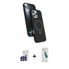 MARSİLYAN™- iPhone 16 Pro Max Kılıf İz Işık Koleksiyonu - Şeffaf Pasifik Cam Ekran Koruyucu + Titanyum Gri Bilvis Titan Kamera Lens