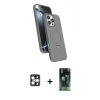MARSİLYAN™- iPhone 16 Pro Max Kılıf İz Işık Koleksiyonu - Siyah 360 Mat Full Body Arka Koruyucu + PVD Metal Kamera Lens - GD