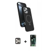 MARSİLYAN™- iPhone 16 Pro Max Kılıf İz Işık Koleksiyonu - Siyah 360 Mat Full Body Arka Koruyucu + PVD Metal Kamera Lens - GD