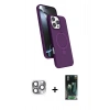 MARSİLYAN™- iPhone 16 Pro Max Kılıf İz Işık Koleksiyonu - Siyah 360 Mat Full Body Arka Koruyucu + Pers Alüminyum Kamera Lens - GI