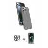 MARSİLYAN™- iPhone 16 Pro Max Kılıf İz Işık Koleksiyonu - Siyah 360 Mat Full Body Arka Koruyucu + Pers Alüminyum Kamera Lens - GI