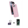 MARSİLYAN™- iPhone 16 Pro Max Kılıf İz Işık Koleksiyonu - Siyah 360 Mat Full Body Arka Koruyucu + Gümüş Bilvis Titan Kamera Lens