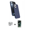 MARSİLYAN™- iPhone 16 Pro Max Kılıf İz Işık Koleksiyonu - Siyah 360 Mat Full Body Arka Koruyucu + Pers Alüminyum Kamera Lens - GS