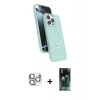 MARSİLYAN™- iPhone 16 Pro Max Kılıf İz Işık Koleksiyonu - Siyah 360 Mat Full Body Arka Koruyucu + Pers Alüminyum Kamera Lens - GS