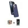 MARSİLYAN™- iPhone 16 Pro Max Kılıf İz Işık Koleksiyonu - Siyah 360 Mat Full Body Arka Koruyucu + Pers Alüminyum Kamera Lens - CLTM