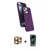 MARSİLYAN™- iPhone 16 Pro Max Kılıf İz Işık Koleksiyonu - Siyah 360 Mat Full Body Arka Koruyucu + Pers Alüminyum Kamera Lens - CLTM