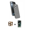 MARSİLYAN™- iPhone 16 Pro Max Kılıf İz Işık Koleksiyonu - Siyah 360 Mat Full Body Arka Koruyucu + Pers Alüminyum Kamera Lens - CLTM