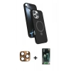 MARSİLYAN™- iPhone 16 Pro Max Kılıf İz Işık Koleksiyonu - Siyah 360 Mat Full Body Arka Koruyucu + Pers Alüminyum Kamera Lens - CLTM