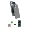 MARSİLYAN™- iPhone 16 Pro Max Kılıf İz Işık Koleksiyonu - Siyah 360 Mat Full Body Arka Koruyucu + Raze Metal Kamera Lens - NLGY