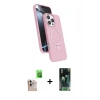 MARSİLYAN™- iPhone 16 Pro Max Kılıf İz Işık Koleksiyonu - Siyah 360 Mat Full Body Arka Koruyucu + Raze Metal Kamera Lens - NLGY