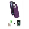 MARSİLYAN™- iPhone 16 Pro Max Kılıf İz Işık Koleksiyonu - Siyah 360 Mat Full Body Arka Koruyucu + Raze Metal Kamera Lens - NLGY
