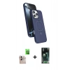 MARSİLYAN™- iPhone 16 Pro Max Kılıf İz Işık Koleksiyonu - Siyah 360 Mat Full Body Arka Koruyucu + Raze Metal Kamera Lens - NLGY