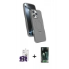 MARSİLYAN™- iPhone 16 Pro Max Kılıf İz Işık Koleksiyonu - Siyah 360 Mat Full Body Arka Koruyucu + Bilvis Titan Kamera Lens - SH