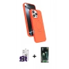 MARSİLYAN™- iPhone 16 Pro Max Kılıf İz Işık Koleksiyonu - Siyah 360 Mat Full Body Arka Koruyucu + Bilvis Titan Kamera Lens - SH