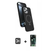 MARSİLYAN™- iPhone 16 Pro Max Kılıf İz Işık Koleksiyonu - Siyah 360 Mat Full Body Arka Koruyucu + PVD Metal Kamera Lens - SH