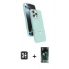 MARSİLYAN™- iPhone 16 Pro Max Kılıf İz Işık Koleksiyonu - Siyah 360 Mat Full Body Arka Koruyucu + PVD Metal Kamera Lens - SH