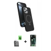 MARSİLYAN™- iPhone 16 Pro Max Kılıf İz Işık Koleksiyonu - Siyah 360 Mat Full Body Arka Koruyucu + Siyah Raze Metal Kamera Lens