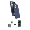 MARSİLYAN™- iPhone 16 Pro Max Kılıf İz Işık Koleksiyonu - Siyah 360 Mat Full Body Arka Koruyucu + Siyah Raze Metal Kamera Lens