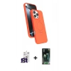 MARSİLYAN™- iPhone 16 Pro Max Kılıf İz Işık Koleksiyonu - Siyah 360 Mat Full Body Arka Koruyucu + Bilvis Titan Kamera Lens - TMGI