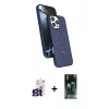 MARSİLYAN™- iPhone 16 Pro Max Kılıf İz Işık Koleksiyonu - Siyah 360 Mat Full Body Arka Koruyucu + Bilvis Titan Kamera Lens - TMGI