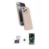 MARSİLYAN™- iPhone 16 Pro Max Kılıf İz Işık Koleksiyonu - Siyah 360 Mat Full Body Arka Koruyucu + Bilvis Titan Kamera Lens - TMGI