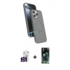 MARSİLYAN™- iPhone 16 Pro Max Kılıf İz Işık Koleksiyonu - Siyah 360 Mat Full Body Arka Koruyucu + Bilvis Titan Kamera Lens - TMGI