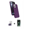 MARSİLYAN™- iPhone 16 Pro Max Kılıf İz Işık Koleksiyonu - Siyah 360 Mat Full Body Arka Koruyucu + Bilvis Titan Kamera Lens - TMGI