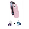 MARSİLYAN™- iPhone 16 Pro Max Kılıf İz Işık Koleksiyonu - Siyah 3D Antistatik Cam Ekran Koruyucu + Bilvis Titan Kamera Lens - SH