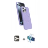 MARSİLYAN™- iPhone 16 Pro Max Kılıf İz Işık Koleksiyonu - Siyah 3D Antistatik Cam Ekran Koruyucu + PVD Metal Kamera Lens - GD