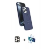 MARSİLYAN™- iPhone 16 Pro Max Kılıf İz Işık Koleksiyonu - Siyah 3D Antistatik Cam Ekran Koruyucu + PVD Metal Kamera Lens - GD