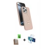 MARSİLYAN™- iPhone 16 Pro Max Kılıf İz Işık Koleksiyonu - Siyah 3D Antistatik Cam Ekran Koruyucu + Raze Metal Kamera Lens - CLTM