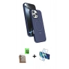 MARSİLYAN™- iPhone 16 Pro Max Kılıf İz Işık Koleksiyonu - Siyah 3D Antistatik Cam Ekran Koruyucu + Raze Metal Kamera Lens - CLTM