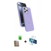 MARSİLYAN™- iPhone 16 Pro Max Kılıf İz Işık Koleksiyonu - Siyah 3D Antistatik Cam Ekran Koruyucu + Raze Metal Kamera Lens - CLTM