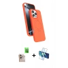 MARSİLYAN™- iPhone 16 Pro Max Kılıf İz Işık Koleksiyonu - Siyah 3D Antistatik Cam Ekran Koruyucu + Raze Metal Kamera Lens - NLGY
